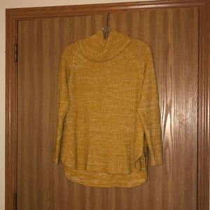 Yellow/gold cowl neck sweater size medium